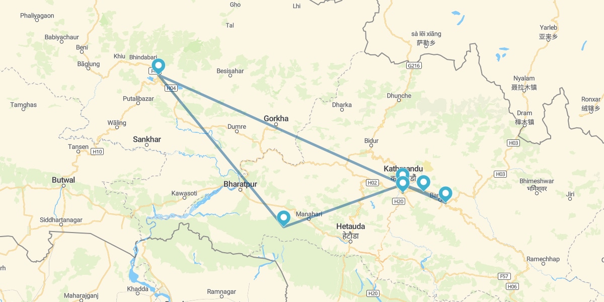 Kathmandu, Dhulikhel, Pokhara e Chitwan