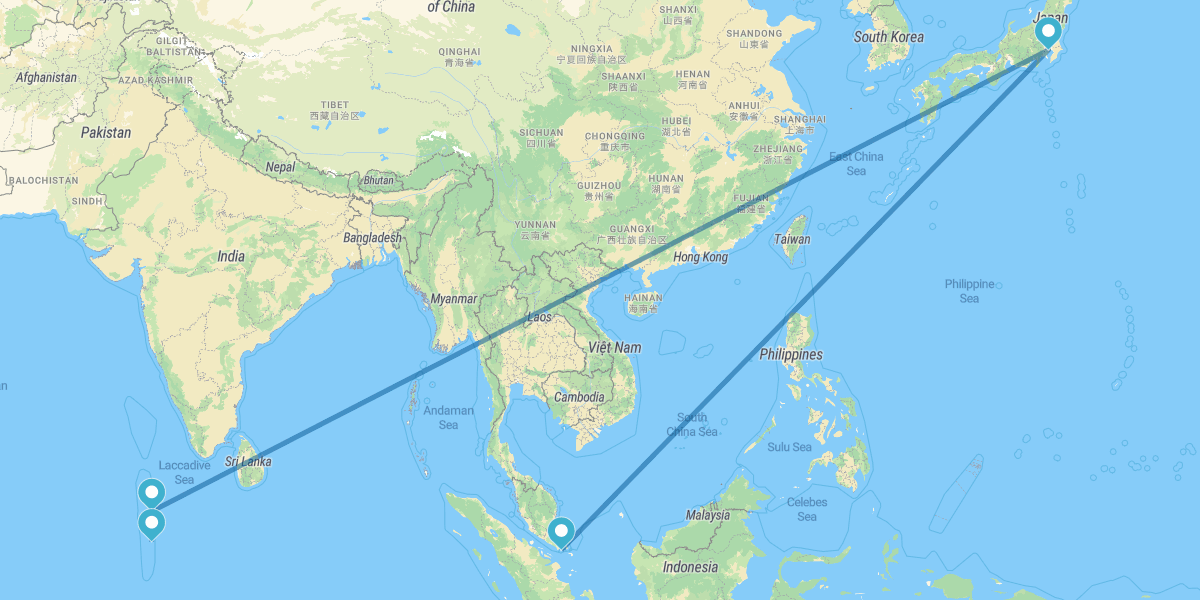 Singapura, Tóquio e Maldivas