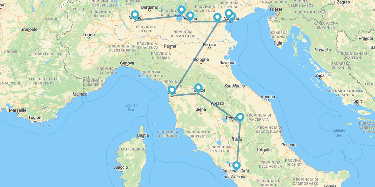 Milão, Lago de Garda, Veneza, Florença e Roma I