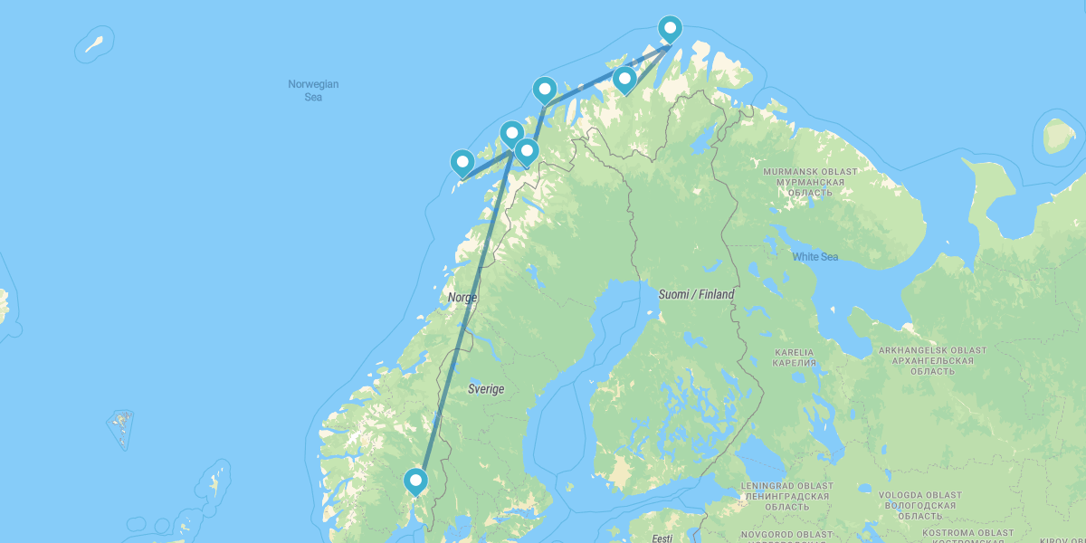 De Oslo ao Cabo Norte e às Ilhas Lofoten