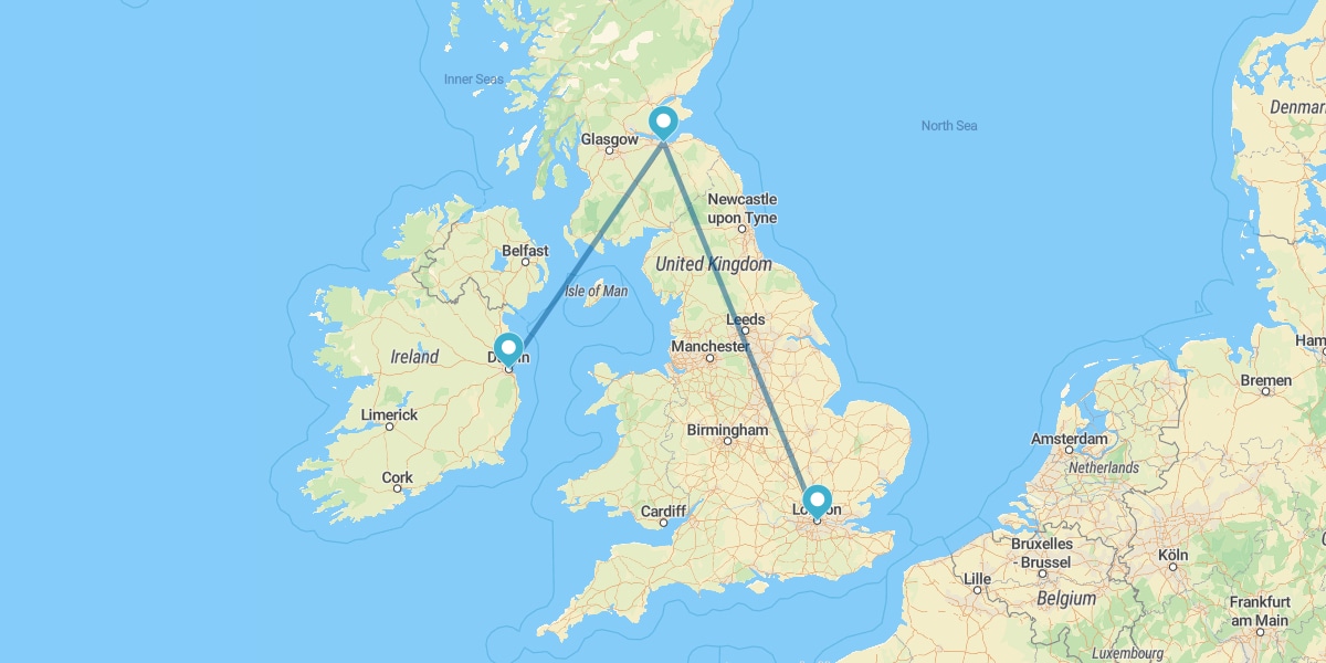 Londres, Edimburgo e Dublin