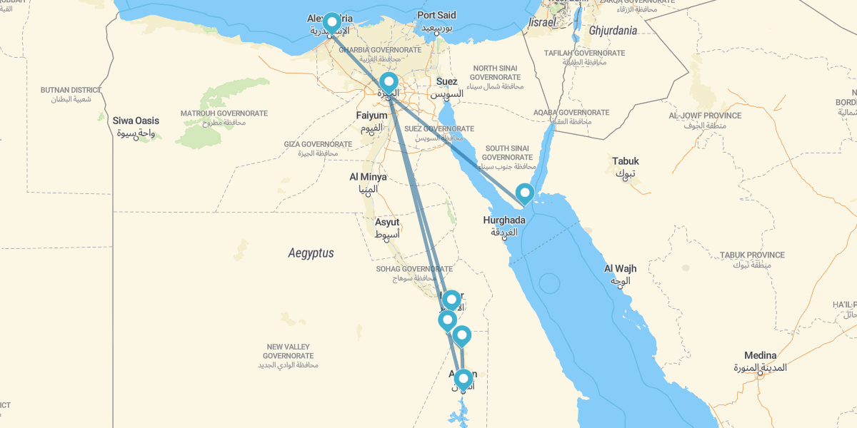 Cairo, Cruzeiro no Nilo, Alexandria submersa e Sharm El Sheikh