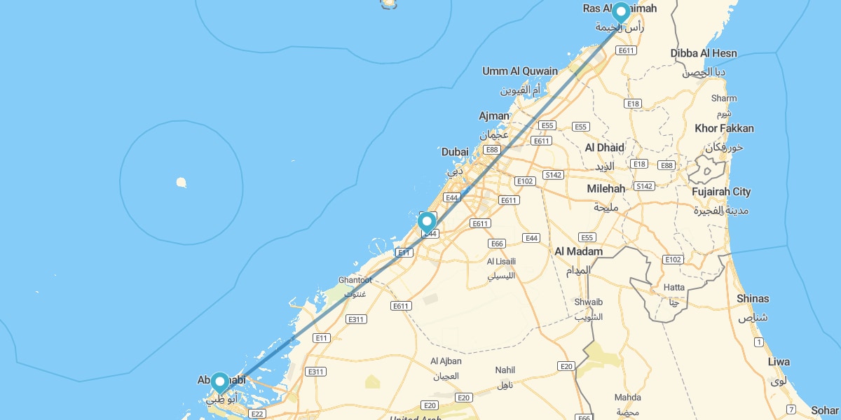 Dubai, Ras Al Khaimah e Abu Dhabi