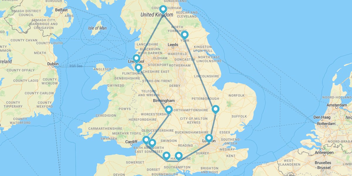 Norte e Sul da Inglaterra com Londres