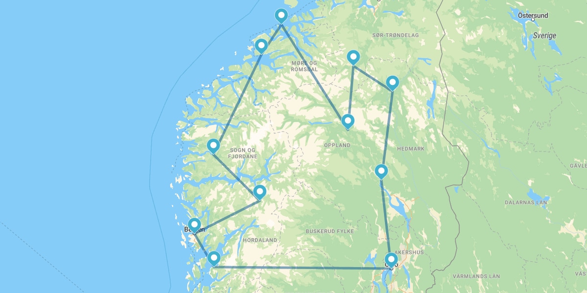 Oslo, Bergen e a Rota Atlântica