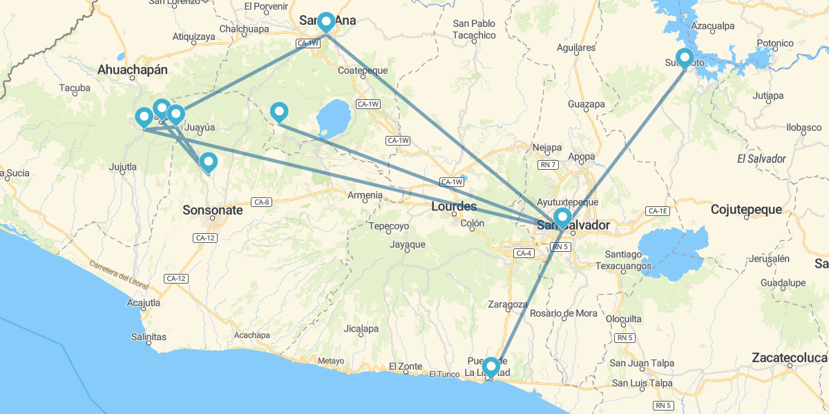 San Salvador, Vulcões e sítios arqueológicos