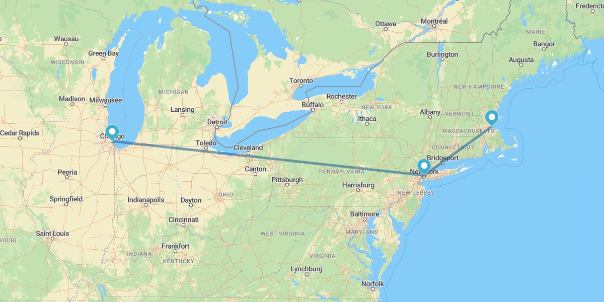 Boston, Nova Iorque e Chicago