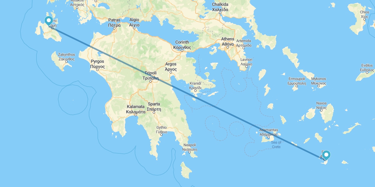 Santorini e Cefalónia de avião