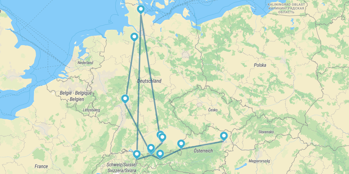 Viena, Innsbruck, Munique e Frankfurt