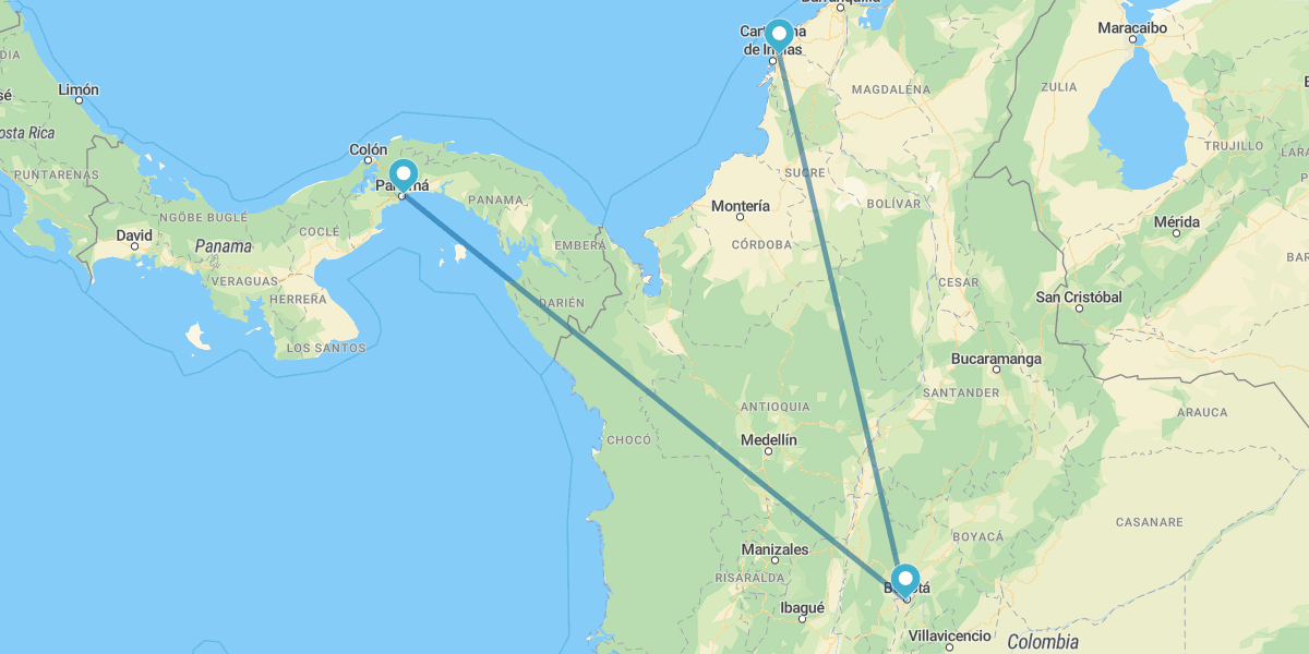 Cidade do Panamá, Bogotá e Cartagena das Índias