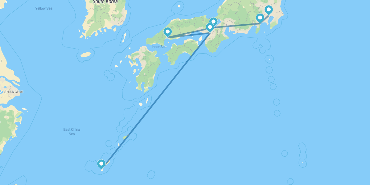 Tóquio, Hakone, Quioto, Hiroshima, Osaka e Okinawa