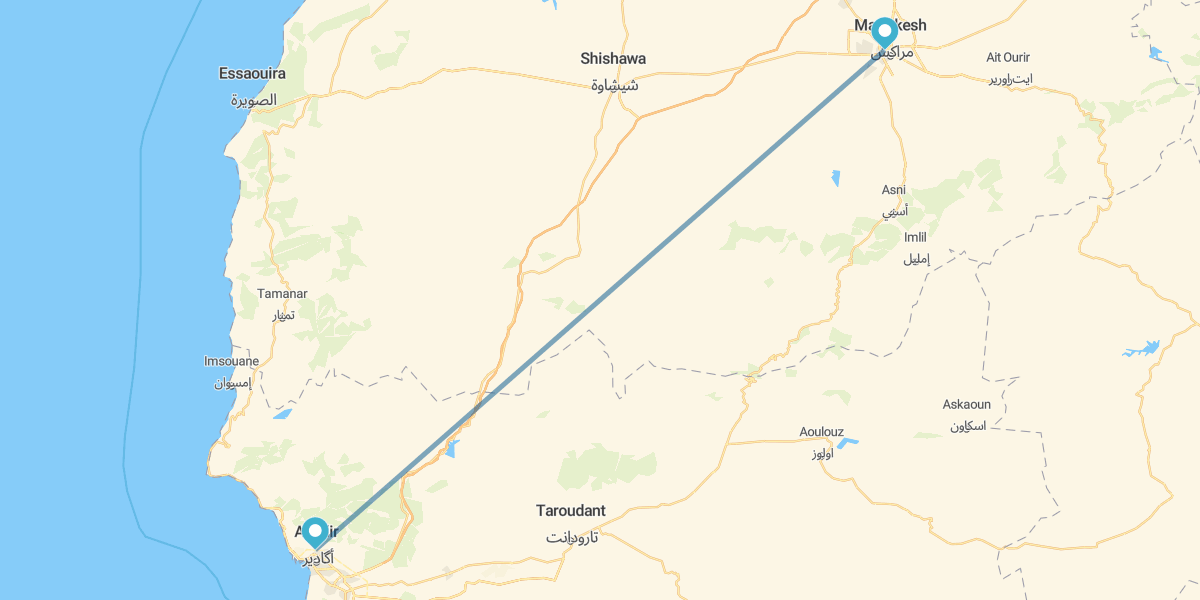 Marraquexe e praia de Agadir