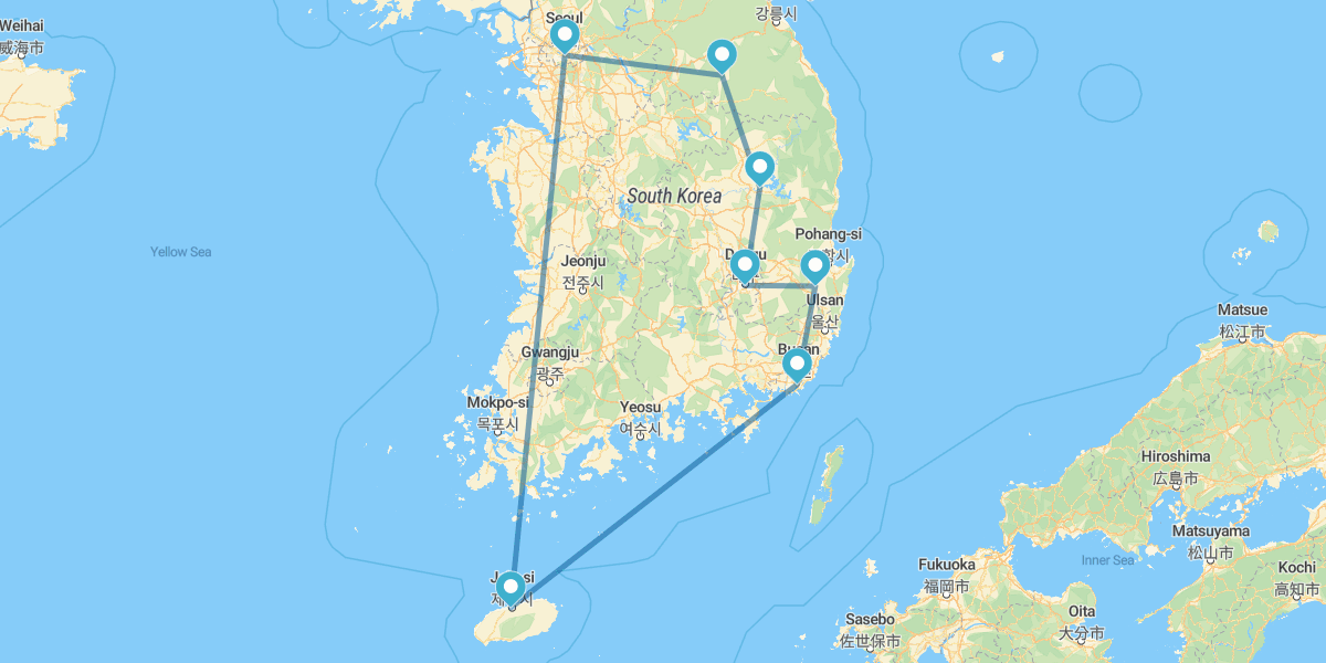 De Seul ao Monte Seorak com a Ilha de Jeju