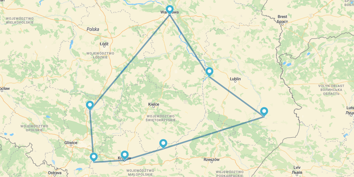 De Varsóvia a Cracóvia e Czestochowa