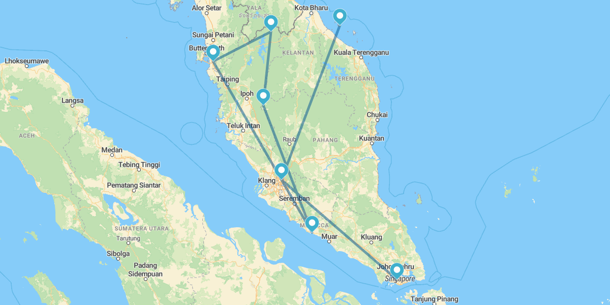 Singapura, Malásia peninsular e Ilhas Perhentian