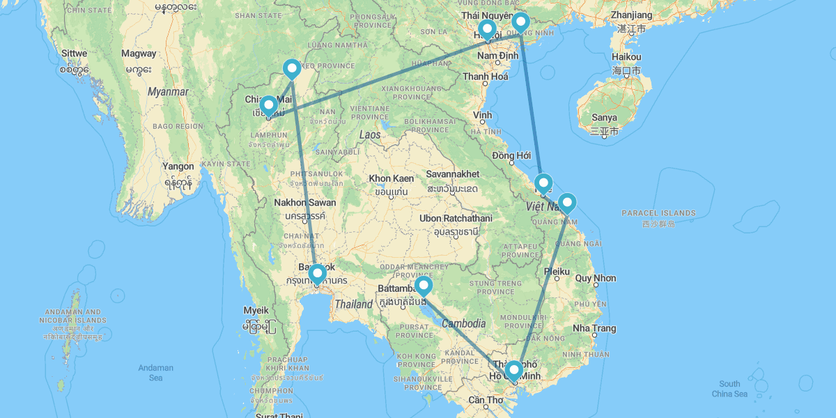 Triângulo Dourado Tailandês, Vietname e Camboja