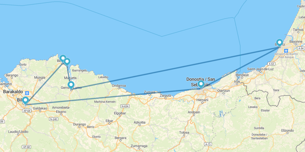 Bilbau, a Costa Basca e San Sebastian com Biarritz