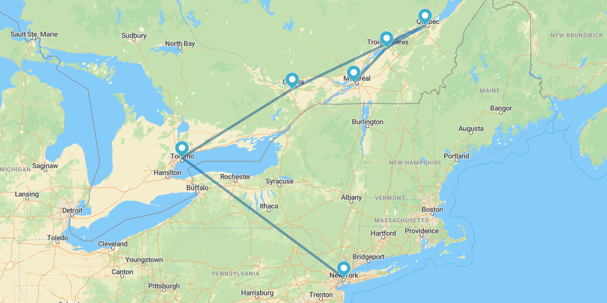 De Montreal a Toronto e Nova Iorque