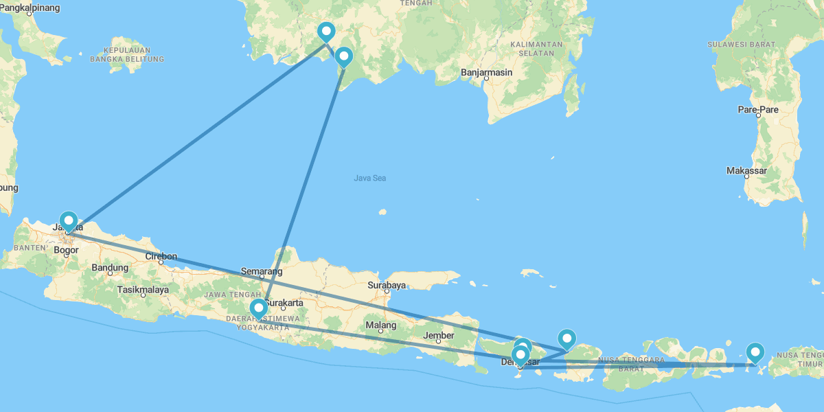 De Bornéu à Gili Air com Yogyakarta, Bali e Komodo