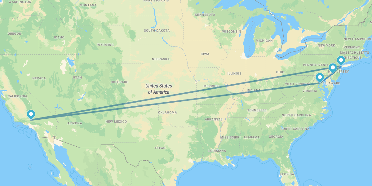 Nova Iorque, Filadélfia, Washington e Lancaster