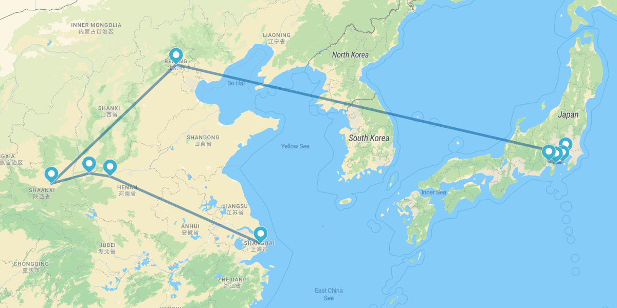De Xangai a Pequim, Tóquio e Monte Fuji