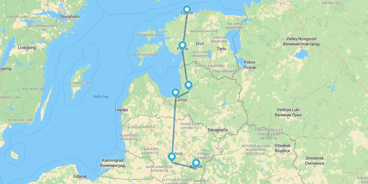 Vilnius, Kaunas, Riga e Tallinn