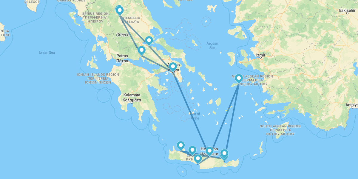 Atenas, Norte da Grécia e Heraclião