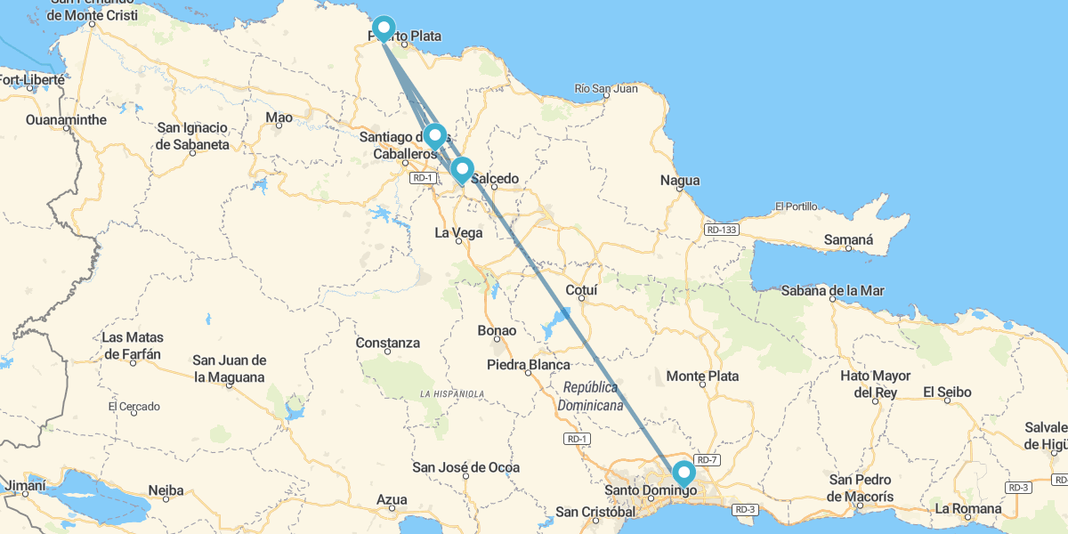 Santo Domingo e Puerto Plata com Moca e Tamboril