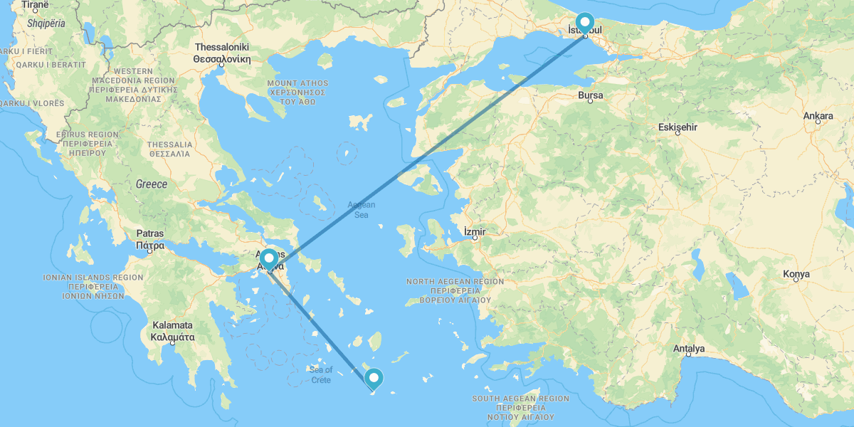 Istambul, Atenas e Santorini