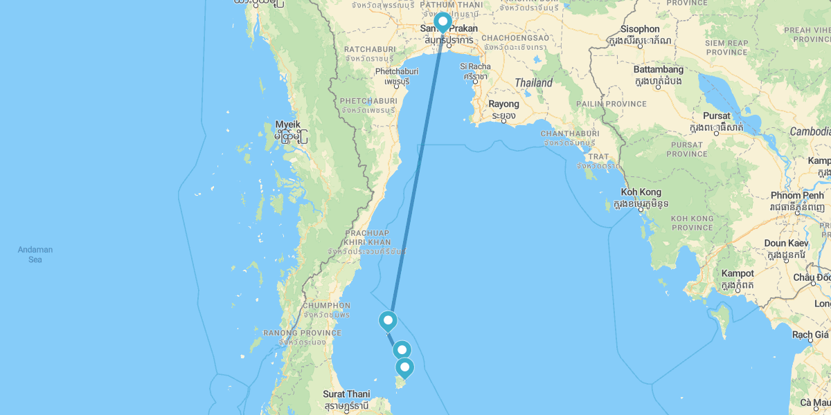 Banguecoque, Koh Tao, Koh Phangan e Koh Samui