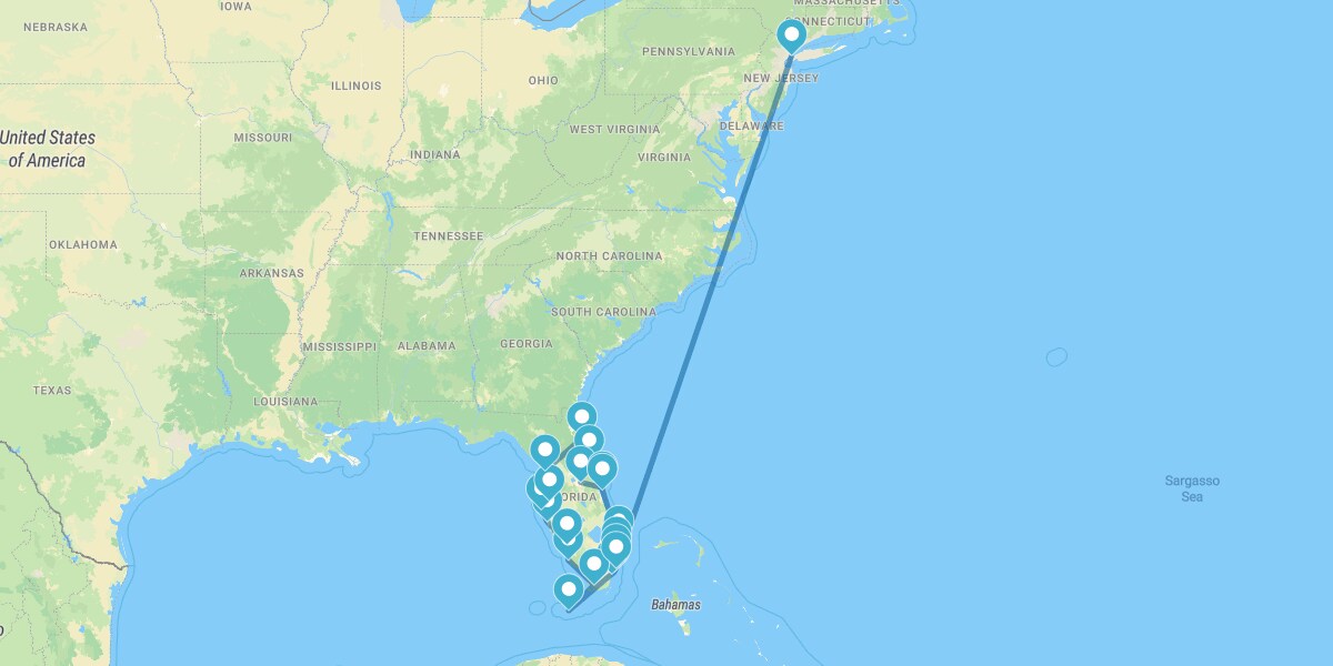 Nova Iorque e percurso pela Costa da Flórida e Orlando