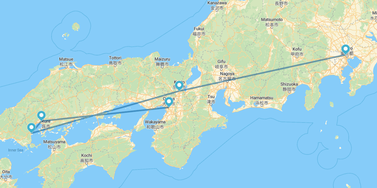 Osaka, Hiroshima, Miyajima, Quioto e Tóquio