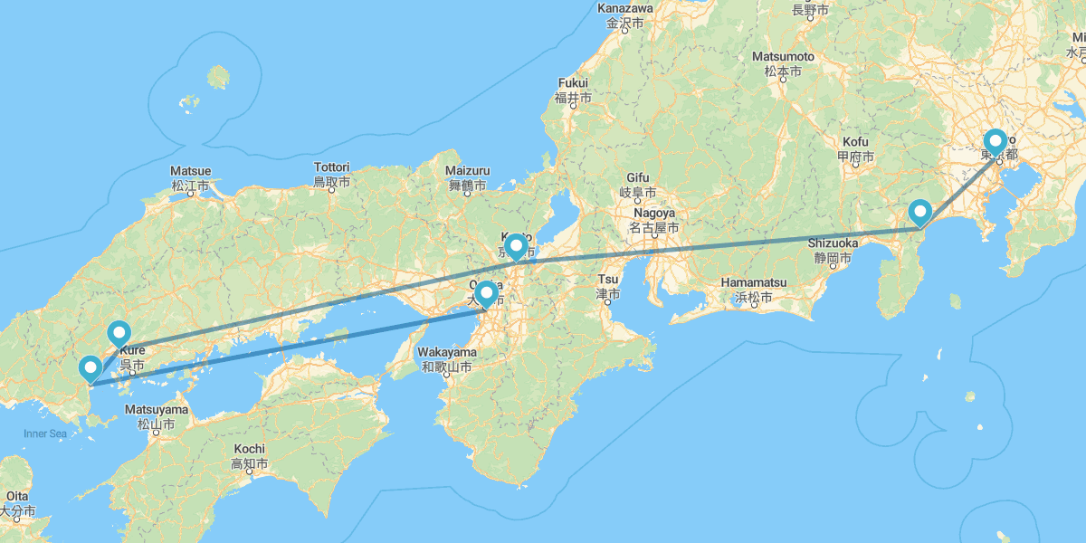 Tóquio, Hakone, Quioto, Hiroshima, Miyajima e Osaka