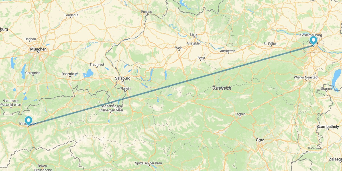 Viena e Innsbruck de comboio