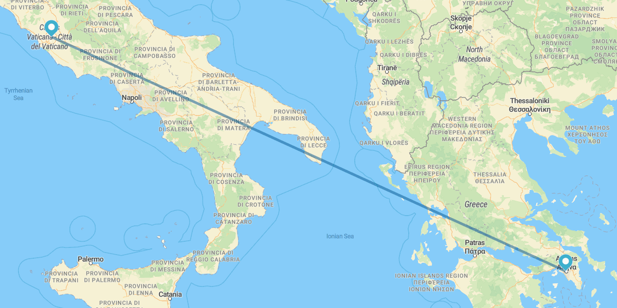 Roma e Atenas de avião