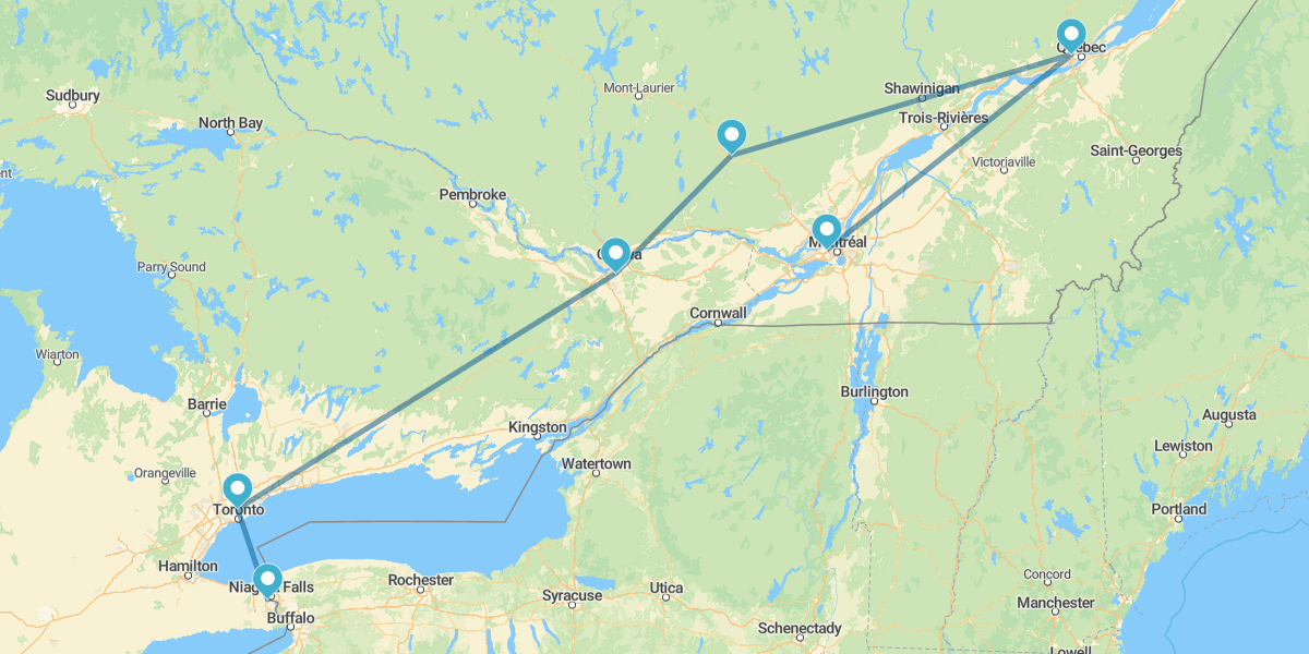 Toronto, Ottawa, Mont Tremblant, Quebeque e Montreal