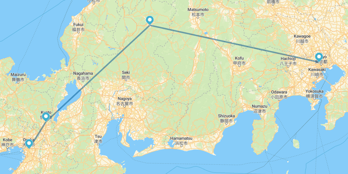 Tóquio, Takayama, Quioto e Osaka