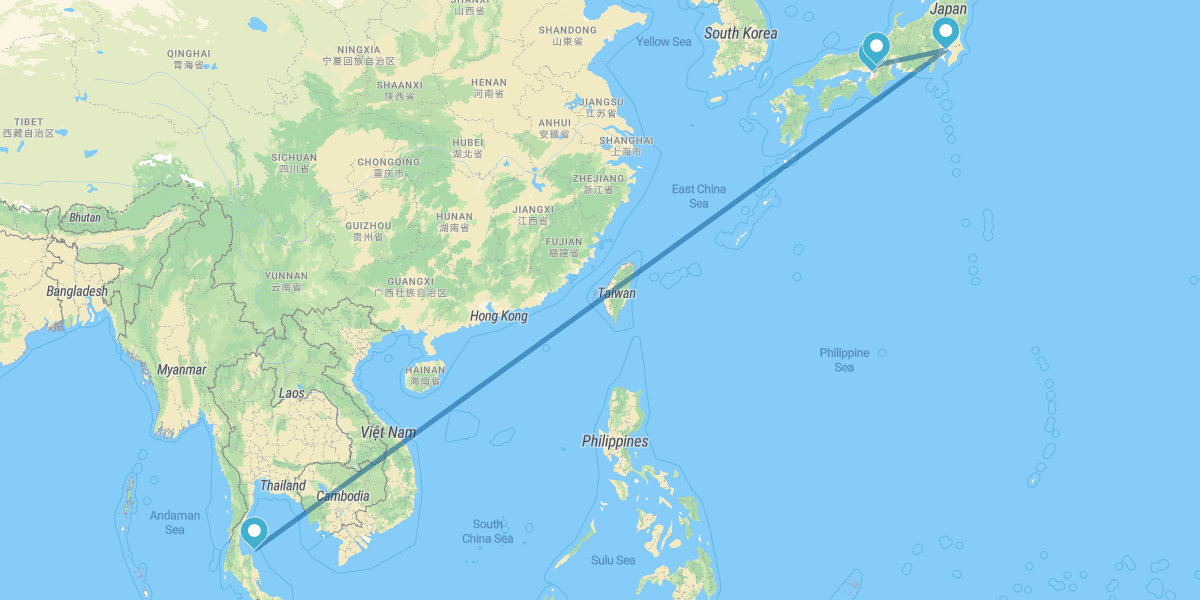 Osaka, Quioto, Tóquio e Koh Samui