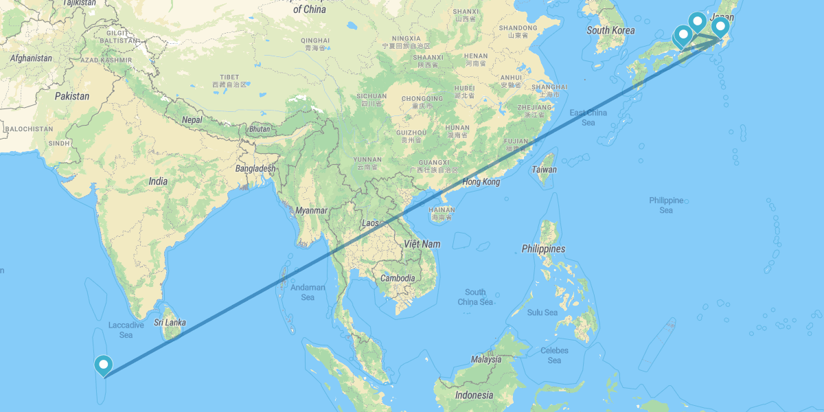 Tóquio, Osaka, Kyoto, Takayama e Maldivas