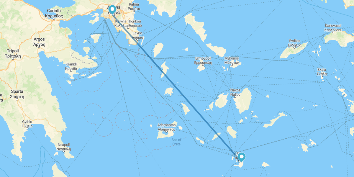 Atenas e Santorini de avião, com transfers e carro alugado