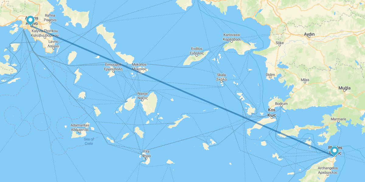 Atenas e Rodes de avião, com transfers e carro alugado