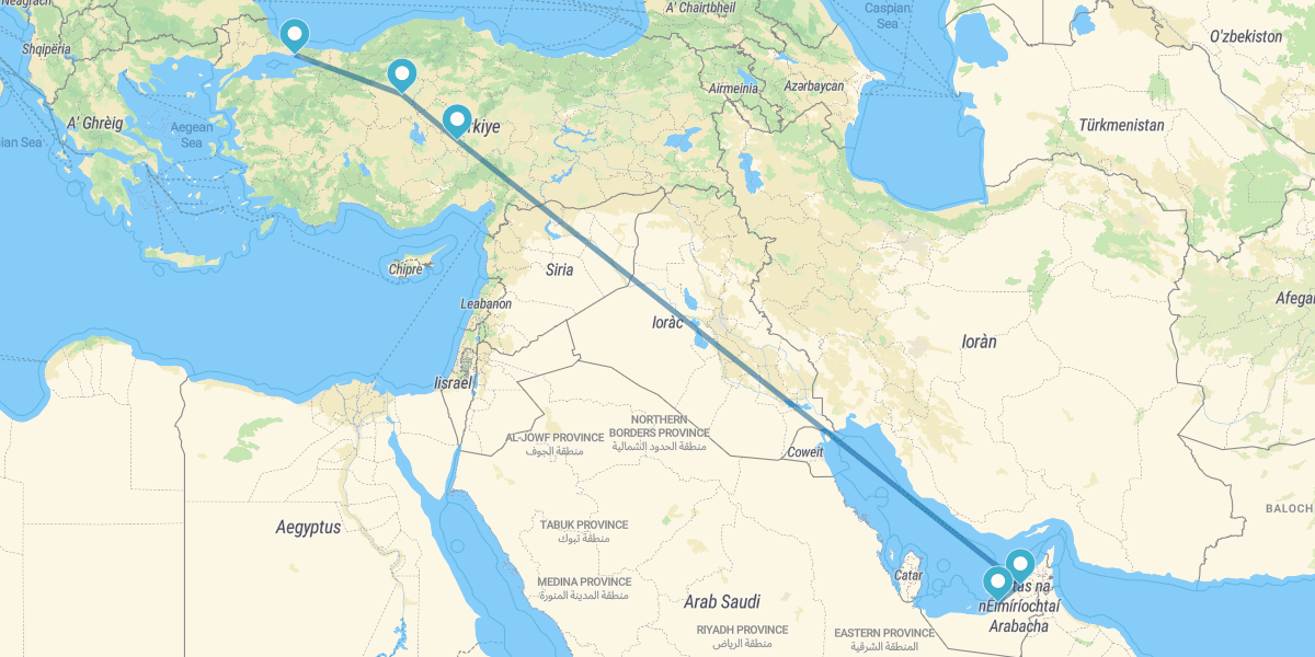 Turquia com Dubai e com Abu Dhabi