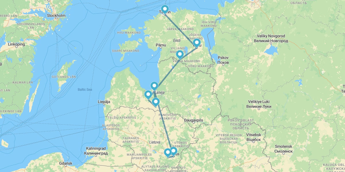 Talin, Riga, Tartu, Taagepera e Vilnius