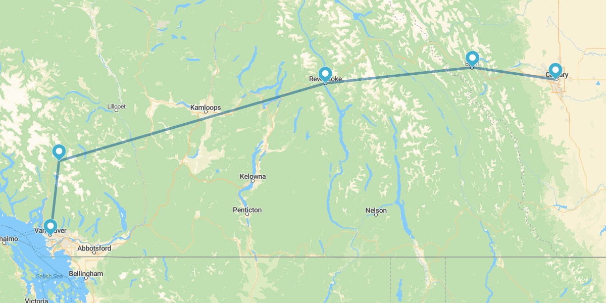 De Vancouver a Calgary com as Montanhas Rochosas