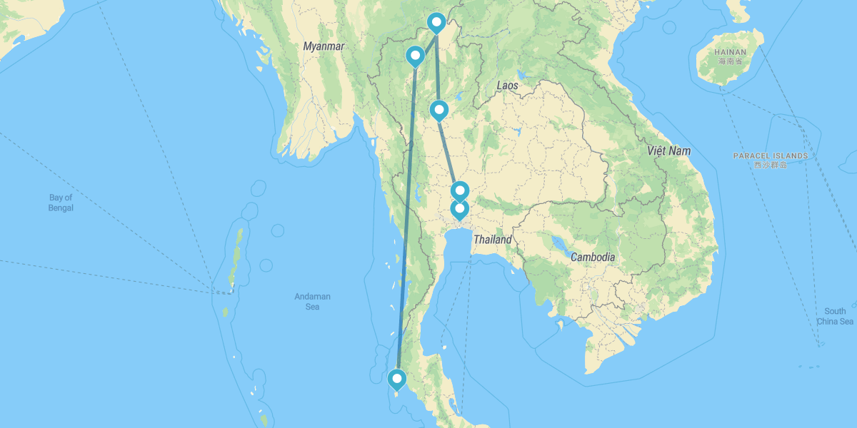 Norte da Tailândia e Phuket