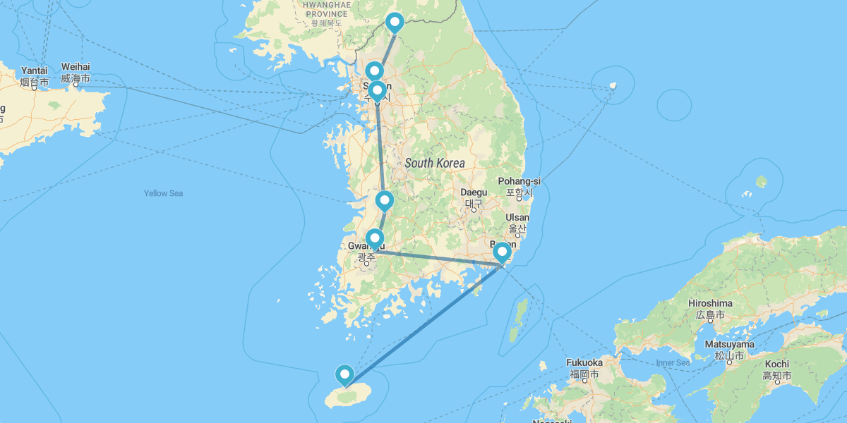 Seul, Jeonju, Busan e Ilha de Jeju