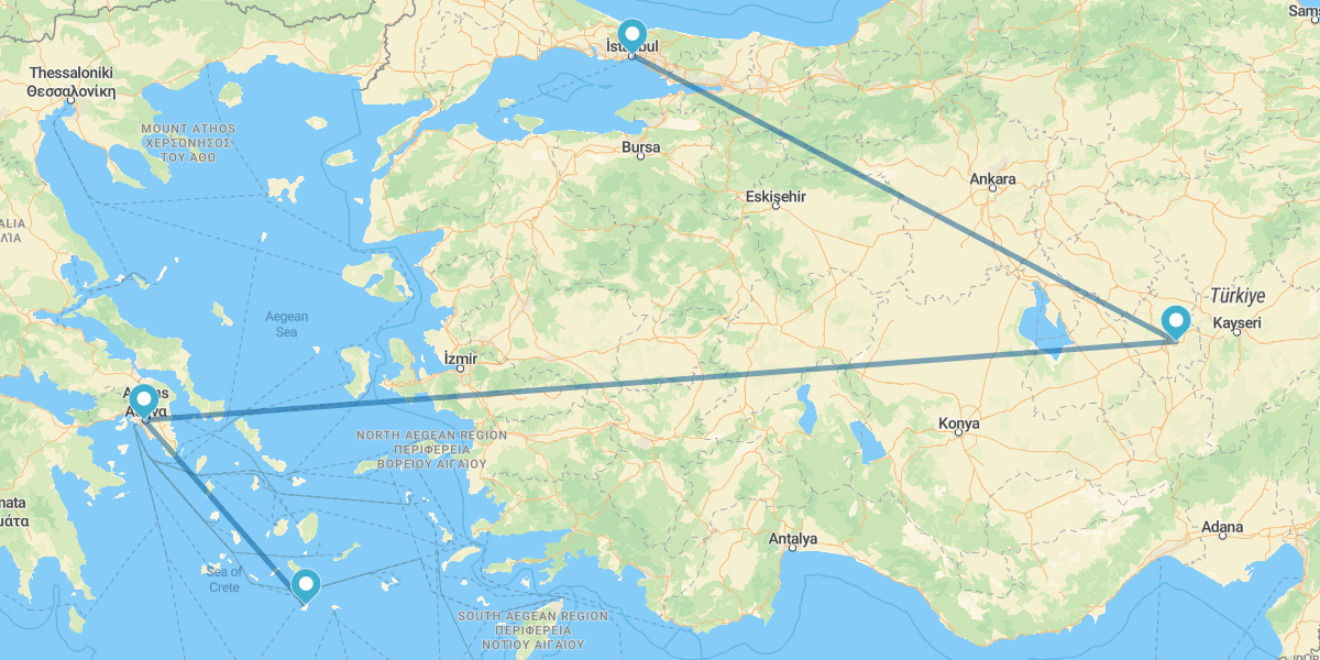Estambul, Capadócia, Atenas e Santorini