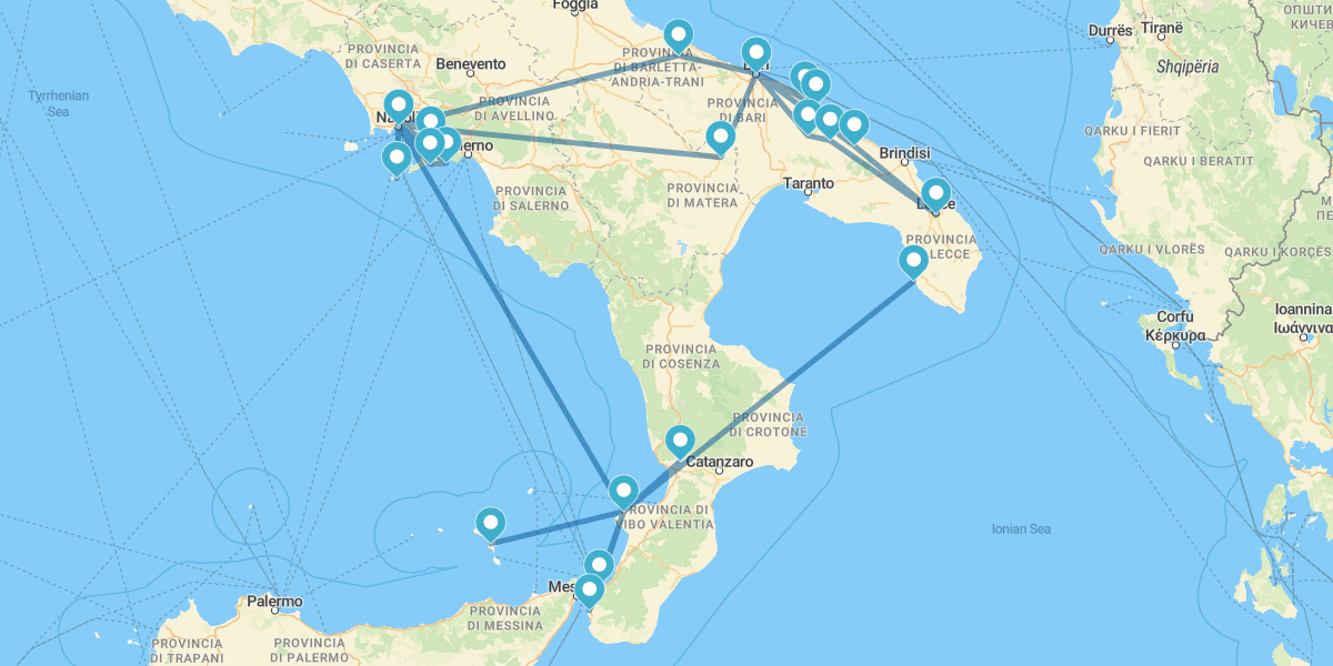 Sul de Itália: Campânia, Apúlia e Calábria