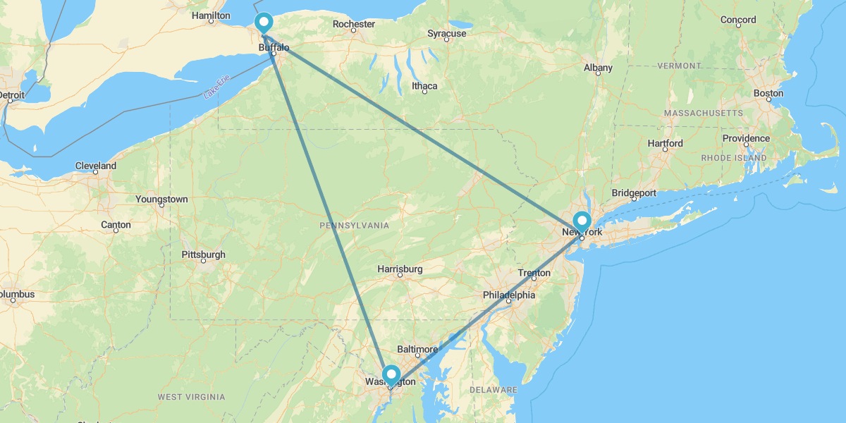 Nueva York, Washington e Niágara