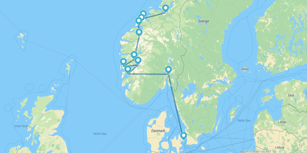 De Trondheim a Oslo e Copenhaga